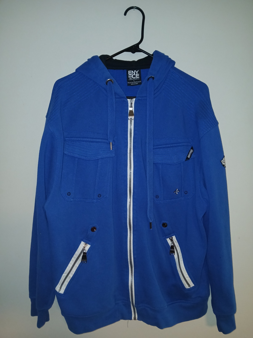 Enyce Men's Blue Zip-Up Hoodie Jacket